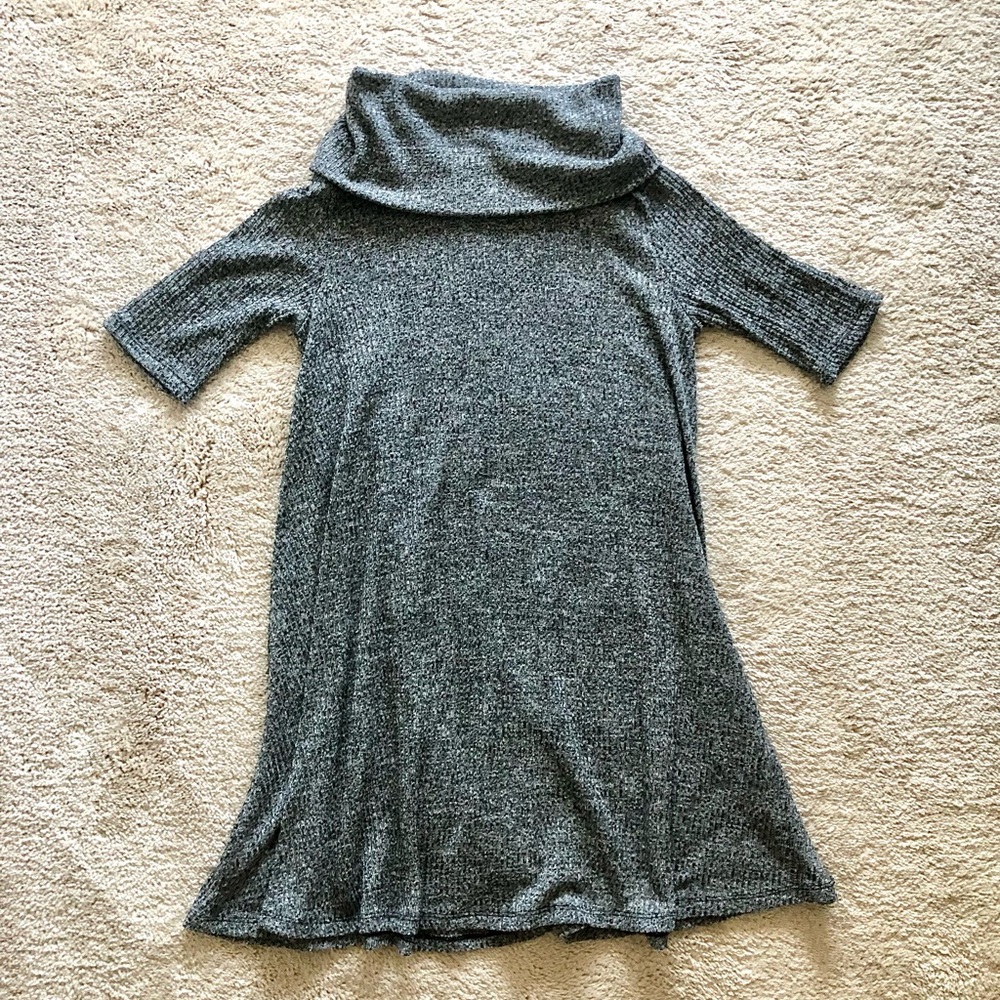 Cowl neck sweater dress